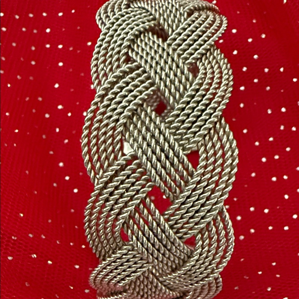 Woven Metallic Silver Rope Bracelet - Women Accessories